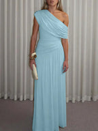Rosanna | One-Shoulder Ruched Evening Maxi Dress