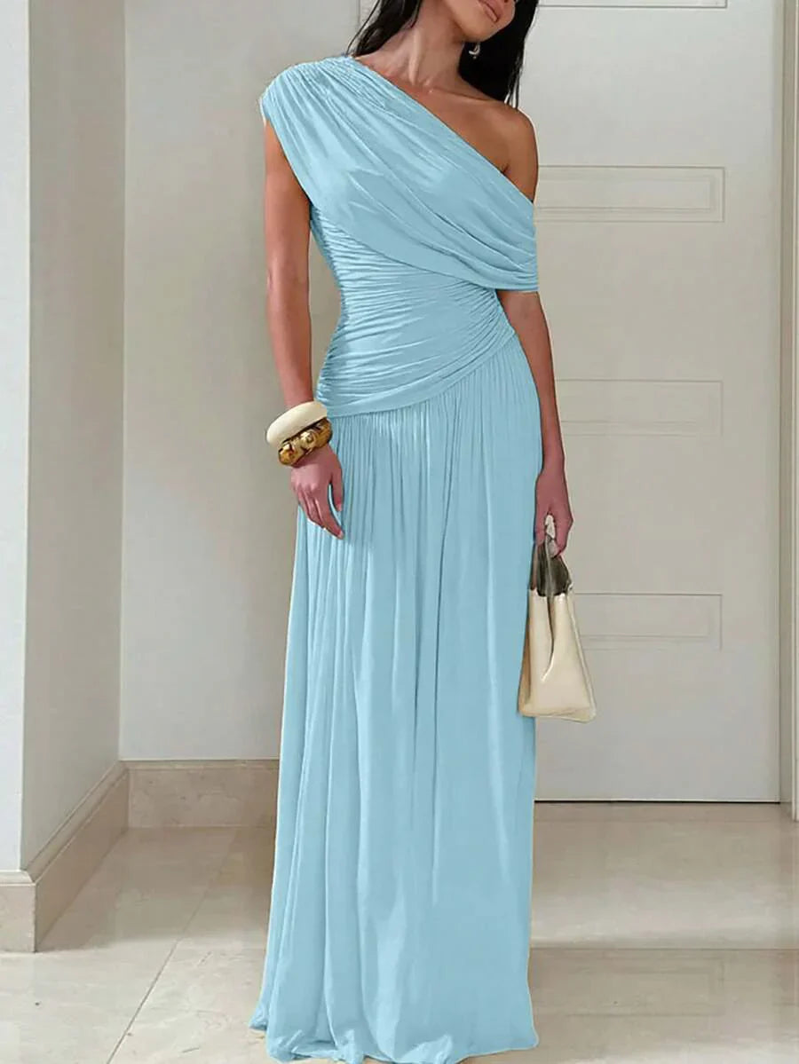 Rosanna | One-Shoulder Ruched Evening Maxi Dress