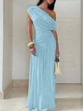 Rosanna | One-Shoulder Ruched Evening Maxi Dress