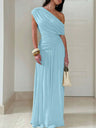 Rosanna | One-Shoulder Ruched Evening Maxi Dress