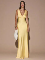 Isadora | V-Neck Backless Maxi Evening Dress