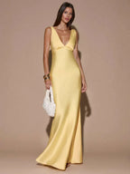 Isadora | V-Neck Backless Maxi Evening Dress