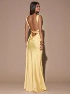 Isadora | V-Neck Backless Maxi Evening Dress