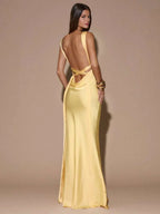Isadora | V-Neck Backless Maxi Evening Dress