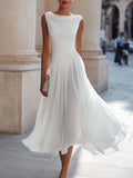 Cordelia | Sleeveless Pleated Midi Dress For Weddings & Events