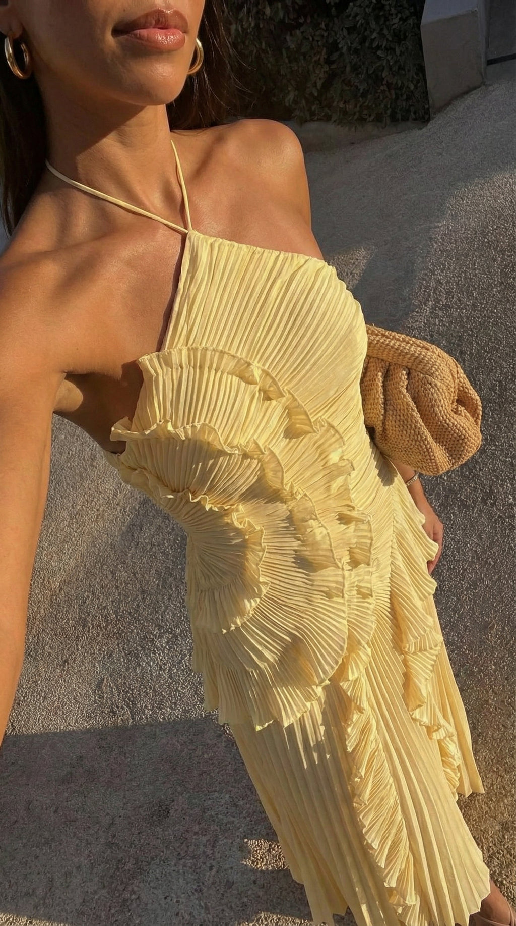 Tamsin | Ruffle Spaghetti Straps Occasion Maxi Dress