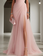 Helena | One Shoulder Pleated Chiffon Maxi Dress For Weddings