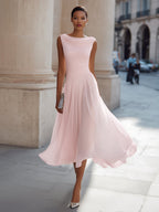 Cordelia | Sleeveless Pleated Midi Dress For Weddings & Events