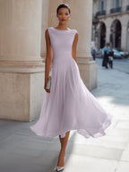 Cordelia | Sleeveless Pleated Midi Dress For Weddings & Events