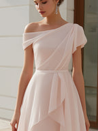 Isadora | Draped One-Shoulder A-Line Mini Cocktail Dress