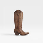 Fleur | Round Toe Embroidered Cowboy Boots Western Block Heel