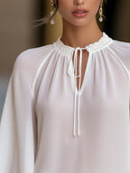 Seraphina | Tie-Neck Ladies Blouse With Keyhole Detail