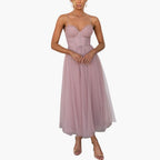 Sylvie | White Tulle Maxi Dress With Tiered Skirt And Straps