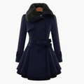 Ninon | Black Trench Coat Women Belted Flared Autumn Outerwear