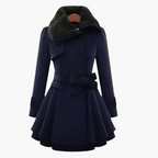 Ninon | Black Trench Coat Women Belted Flared Autumn Outerwear