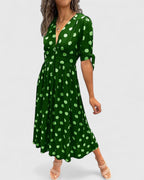 Celeste | V-Neck Polka Dot Dress for Garden Party and Beyond