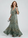 Bridget | Floral Embroidered Drop Waist Maxi Occasion Dress