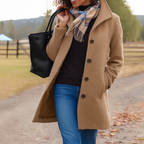 Edith | Black Full Length Long Winter Coat — Khaki
