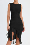 Vivienne | Long Sleeve Ruffle Midi Dress For Garden Parties