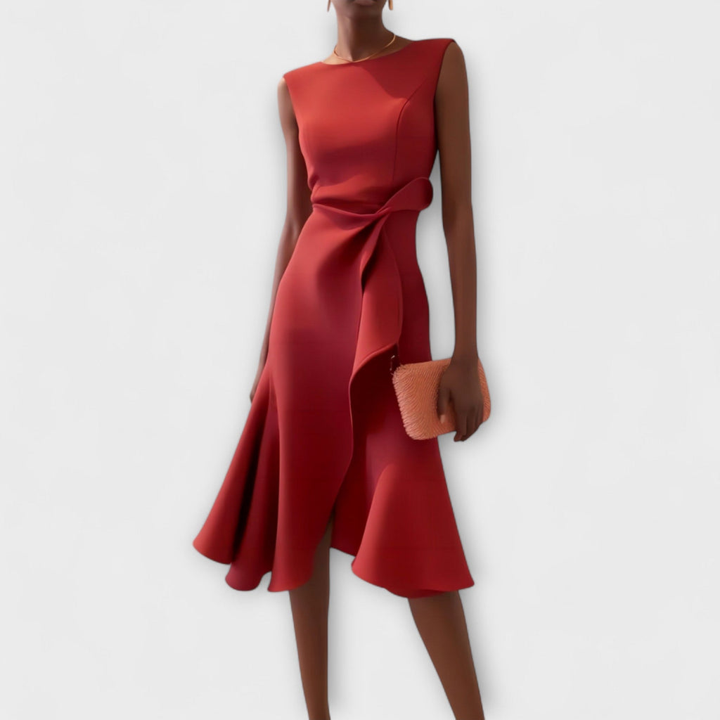 Marguerite | Sophisticated Asymmetric Midi Dress