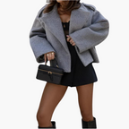 Lucienne | Cropped Leather Jacket For Smart Casual Style