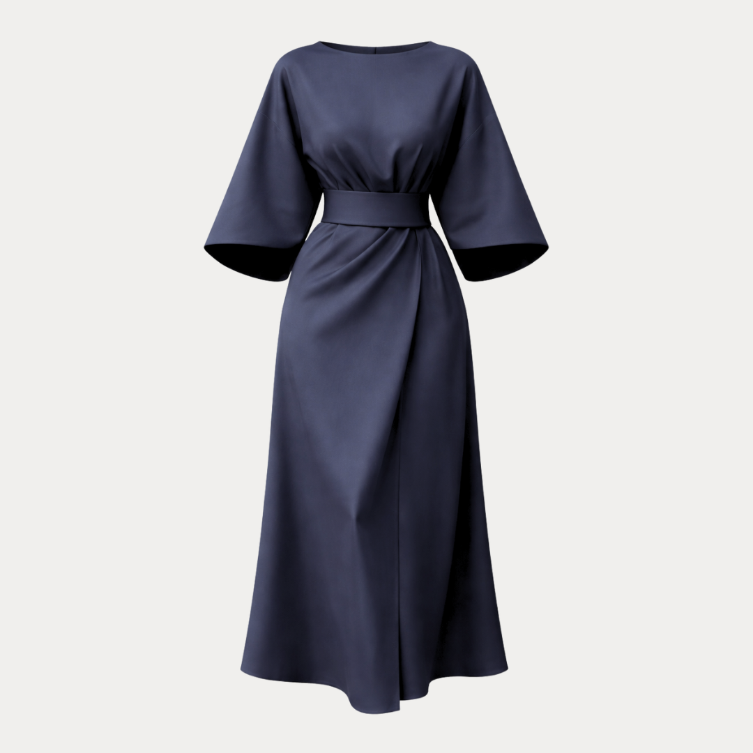 Felicity | Wide Sleeve Wrap Midi Dress For Weddings & Occasions