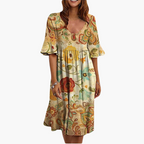 Pascale | Boho Floral Flutter Sleeve Wedding Guest Dress