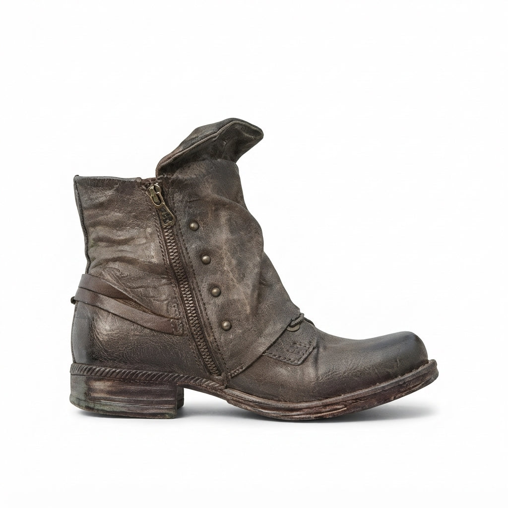Celestine | Black Leather Chelsea Biker Boots