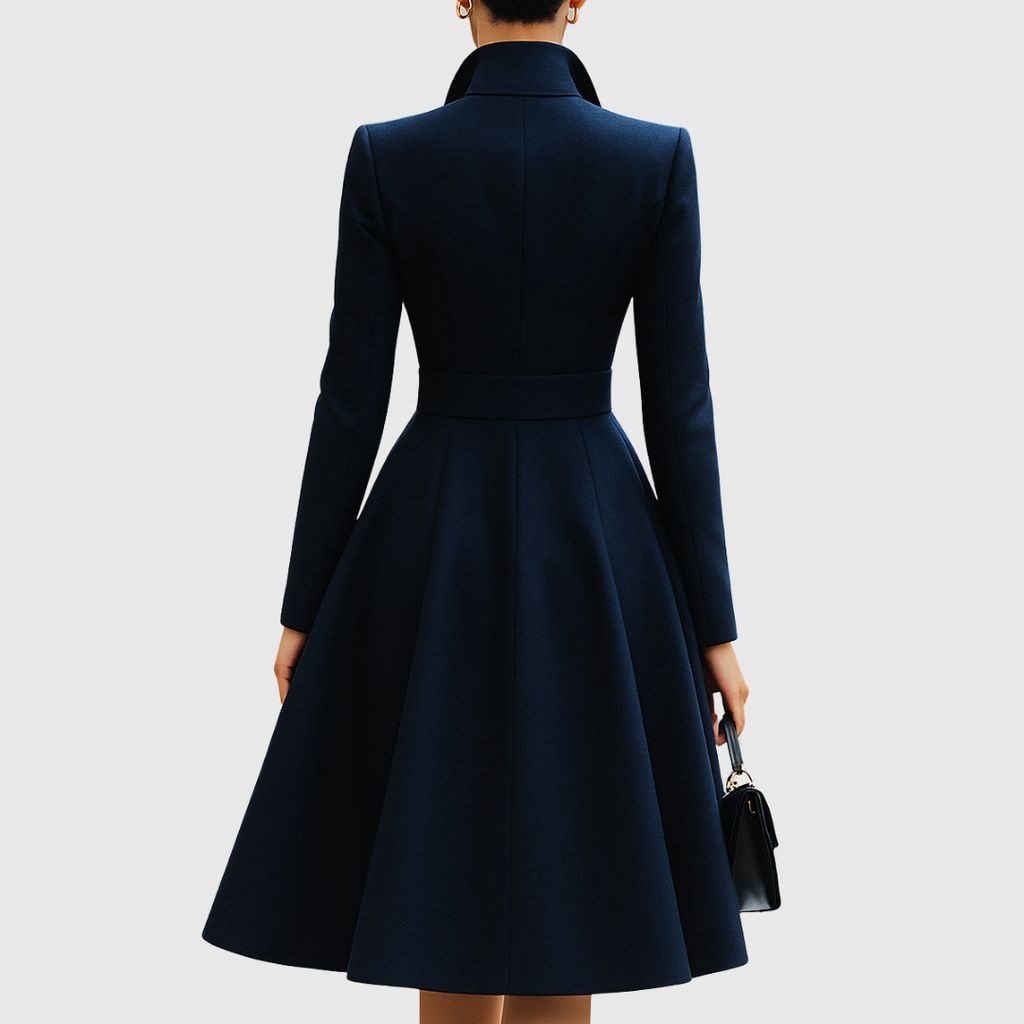 Beatrix | Navy Tailored Coat Dress for Work and Occasions