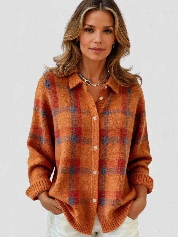 Sidonie | Oversized Plaid Cardigan Sweater for Autumn Layering