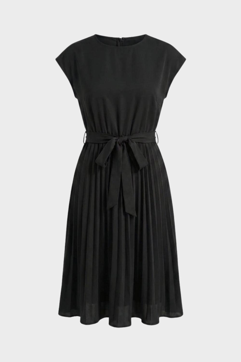 Beatrix | Pleated Chiffon Midi Dress With Belt For Every Occasion