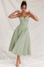 Mirabelle | Corset Adjustable Spaghetti Strap Midi Dress
