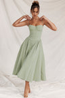 Mirabelle | Corset Adjustable Spaghetti Strap Midi Dress