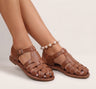 Delphine | Boho Woven Closed Toe Wedding Shoes Flat Sandals
