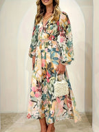 Pascale | Floral Bridesmaid Dresses Long Sleeve Midi