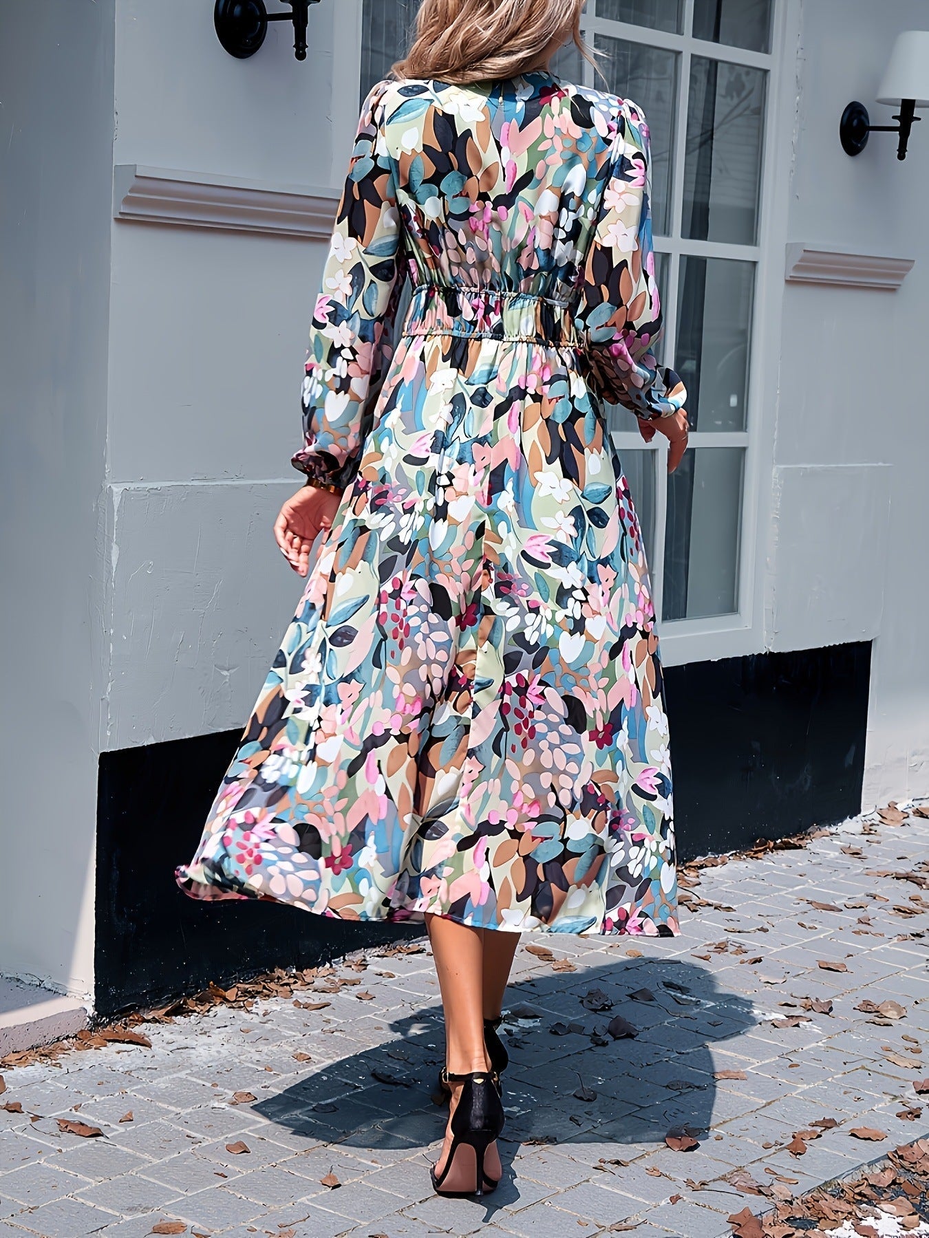 Pascale | Floral Bridesmaid Dresses Long Sleeve Midi