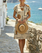 Eloise | Geometric House Dress for Garden Party Occasions