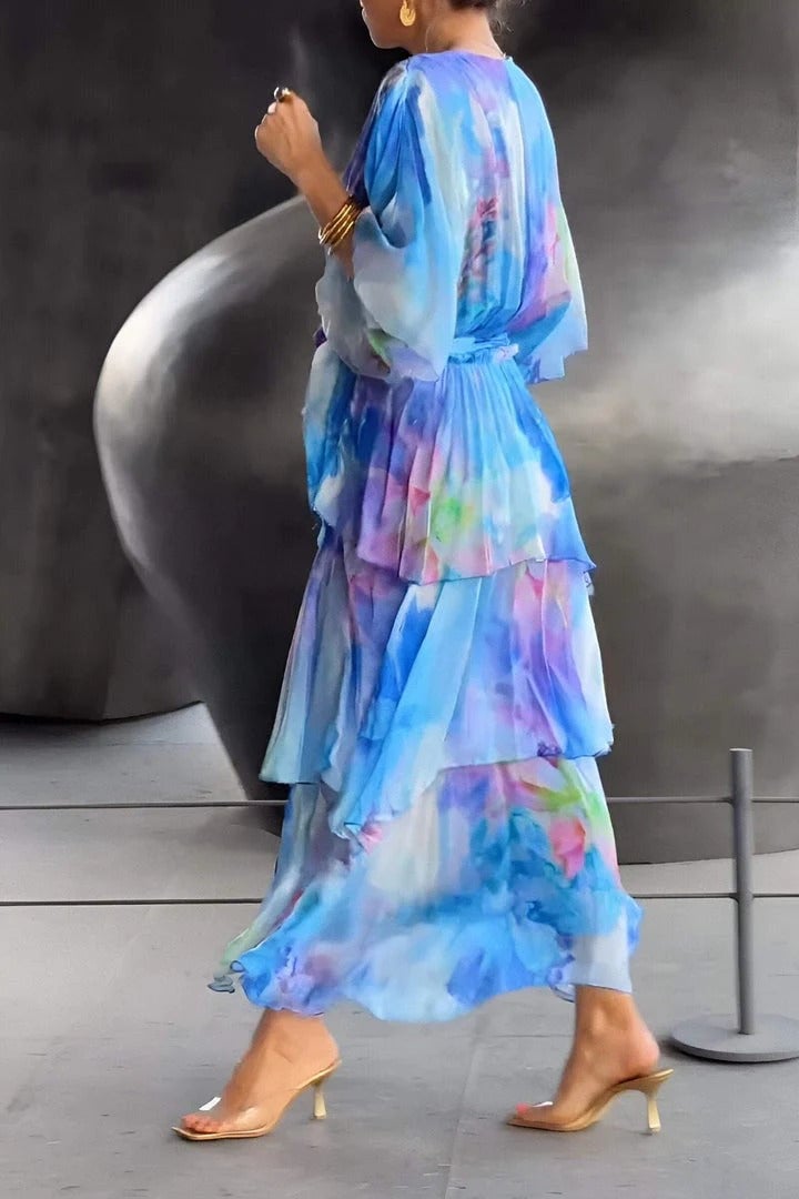 Helena | Layered Draped Bohemian Garden Party Maxi Dress