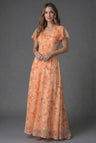 Esmee | Winter Wedding Guest Dresses Floral Maxi Flutter Sleeve