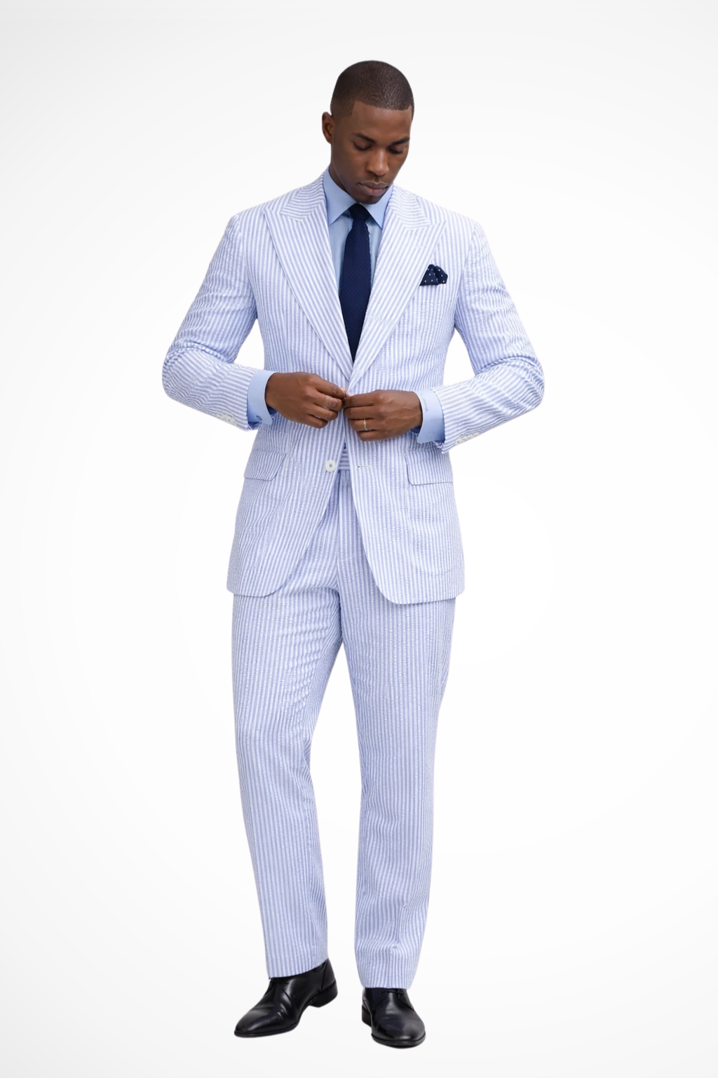 Wilhelm | Men Seersucker Double Breasted 2-Piece Wedding Guest Suit