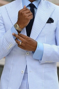 Wilhelm | Men Seersucker Double Breasted 2-Piece Wedding Guest Suit