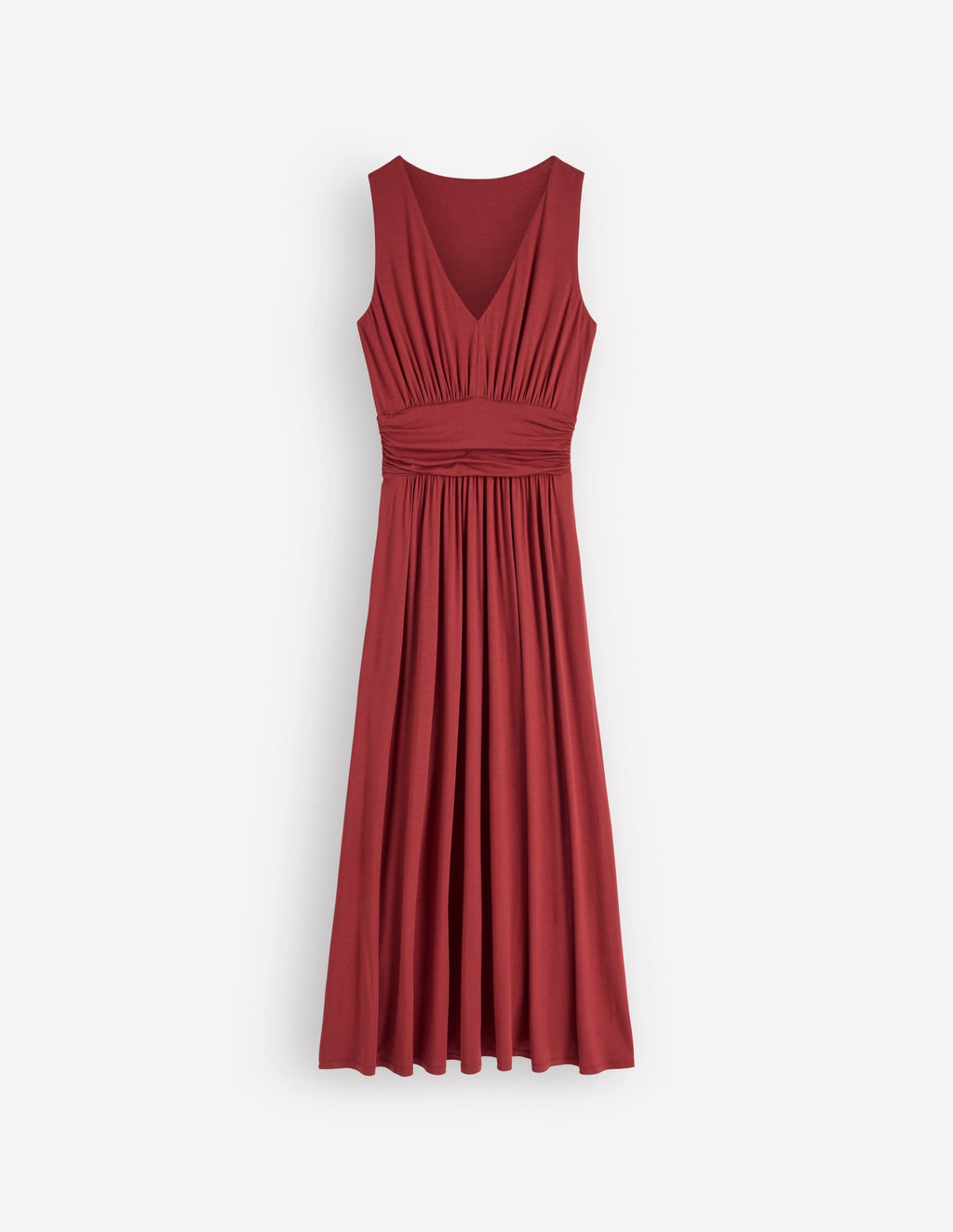 Felicity | Draped Babydoll Jersey Maxi Dress Rich Chestnut