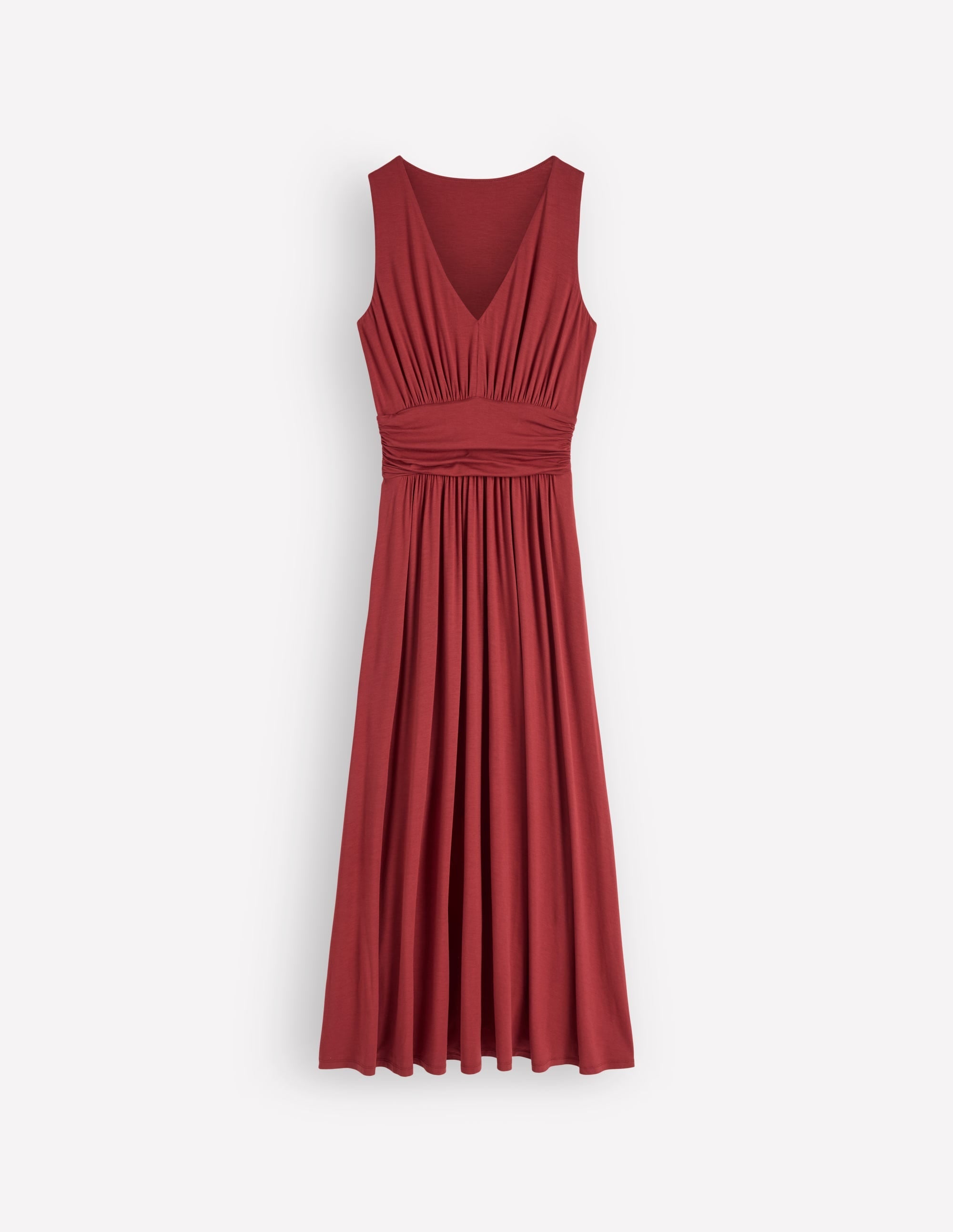 Felicity | Draped Babydoll Jersey Maxi Dress Rich Chestnut