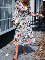 Pascale | Floral Bridesmaid Dresses Long Sleeve Midi