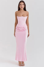 Isadora | Black Corset Maxi Dress Evening Gown