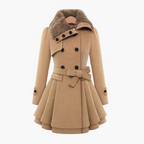 Ninon | Black Trench Coat Women Belted Flared Autumn Outerwear