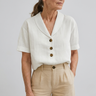 Honorine | Classic Linen Blouse With Button Detail