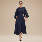 Felicity | Wide Sleeve Wrap Midi Dress For Weddings & Occasions