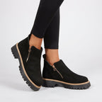 Amandine | Black Brown Heeled Flat Ankle Boots