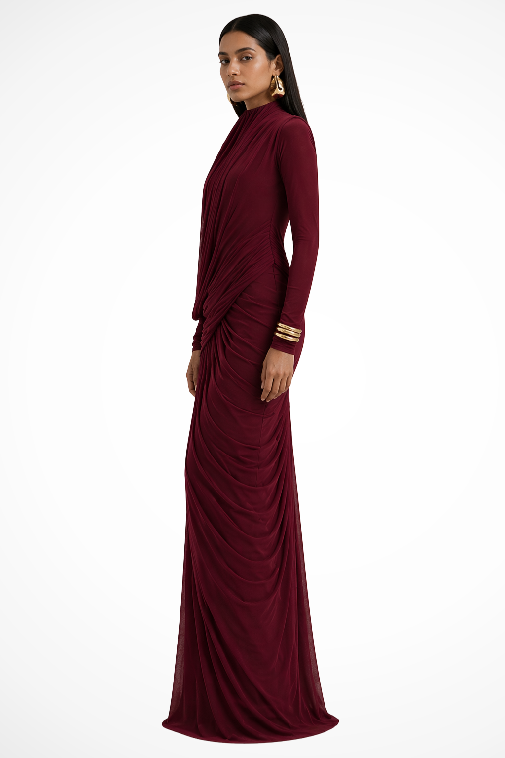 Holly | Long Sleeve Maxi Dress Wedding Guest Dresses Winter Occasion